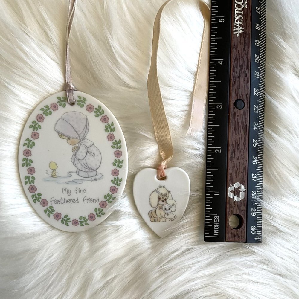 VINTAGE PRECIOUS MOMENTS PORCELAIN ORNAMENT BUNDLE RARE FIND - Picture 8 of 8